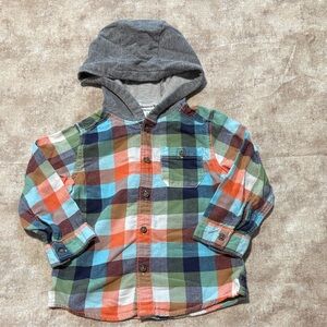 Carter's Multicolor Plaid Hooded Shirt